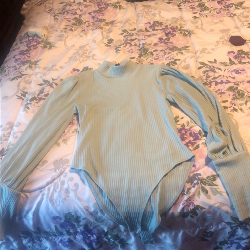 Very cute baby blue type bodysuit